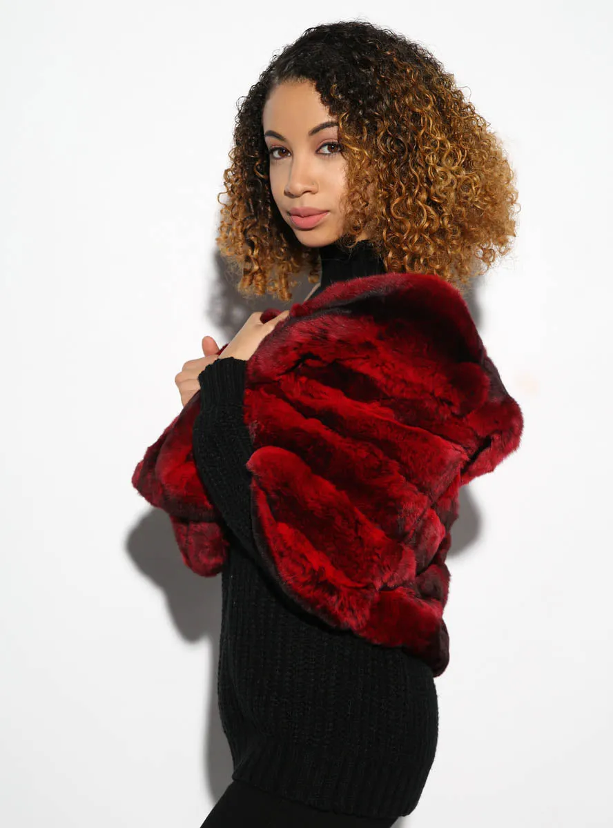 Red Chinchilla Fur Cape