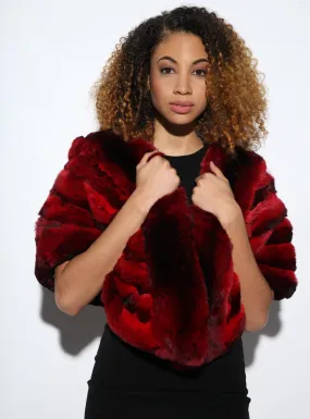 Red Chinchilla Fur Cape