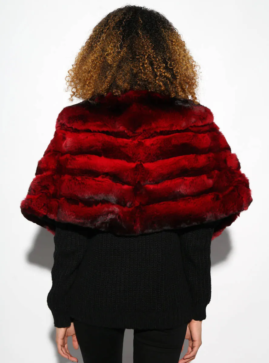 Red Chinchilla Fur Cape