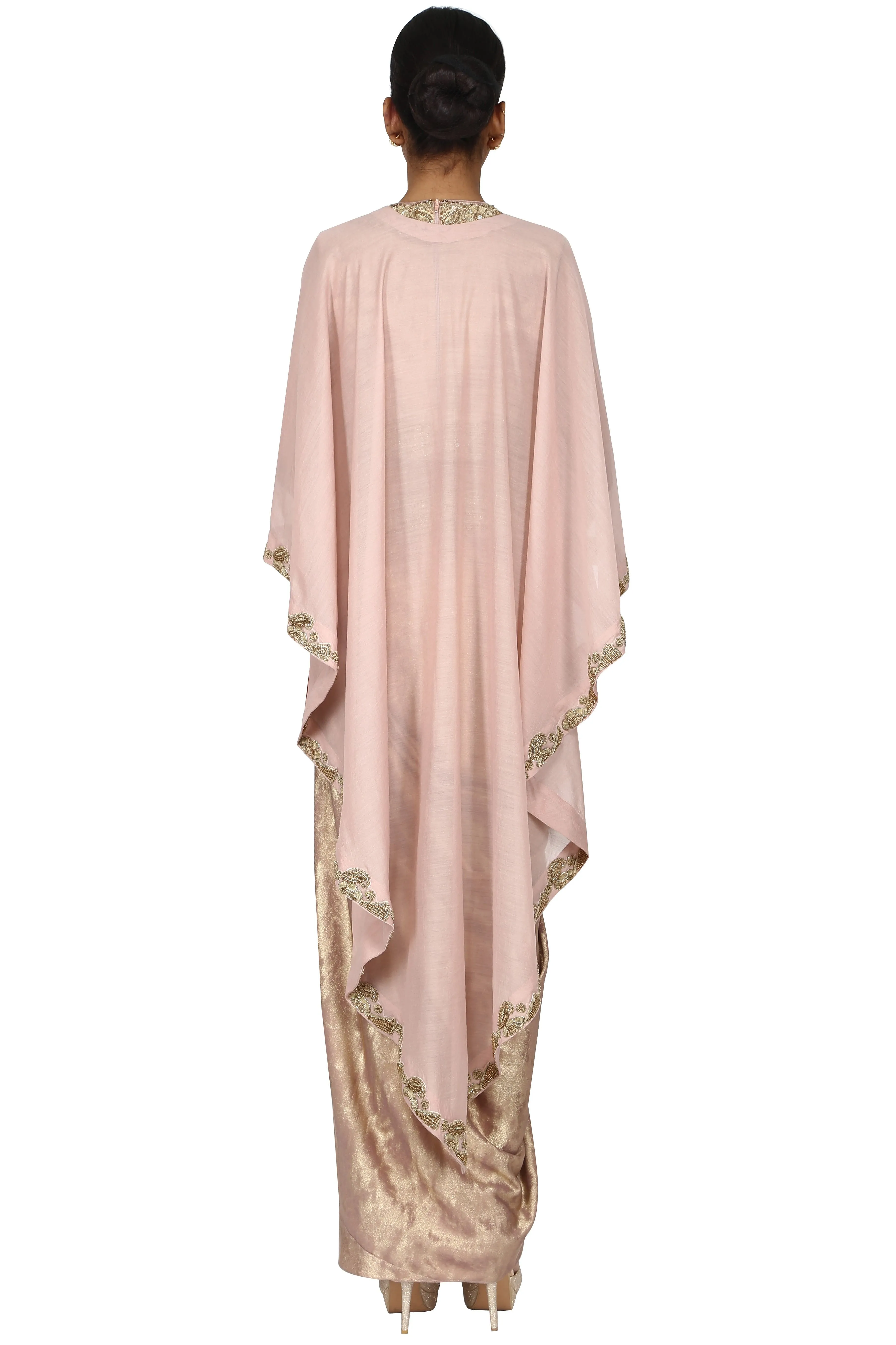 Rose gold concept drape with cape