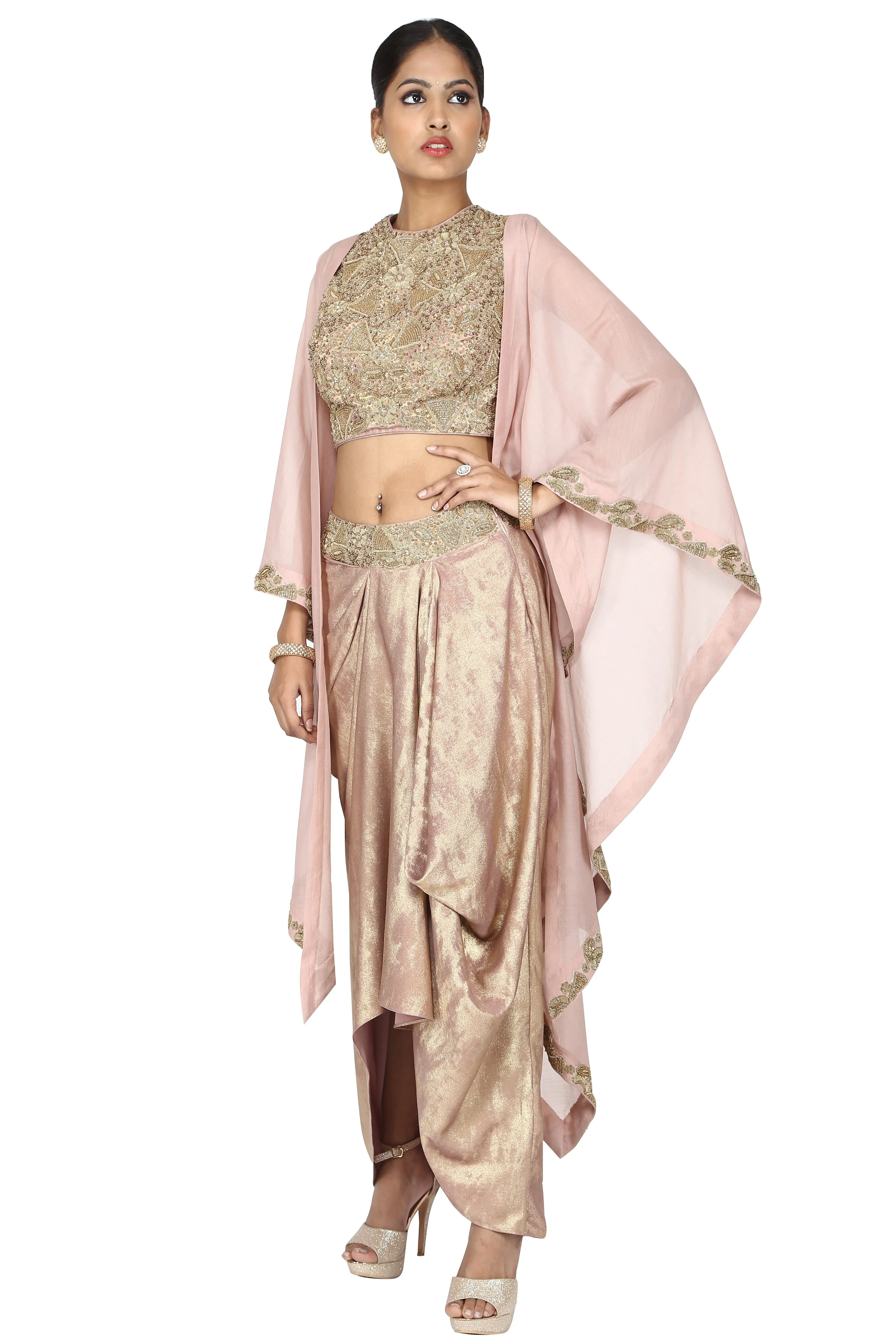 Rose gold concept drape with cape