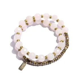 Rose Quartz 27 Bead Wrap Mala Bracelet