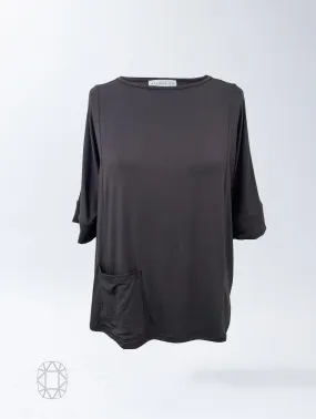 Sami Top - Washed Black Rayon Jersey