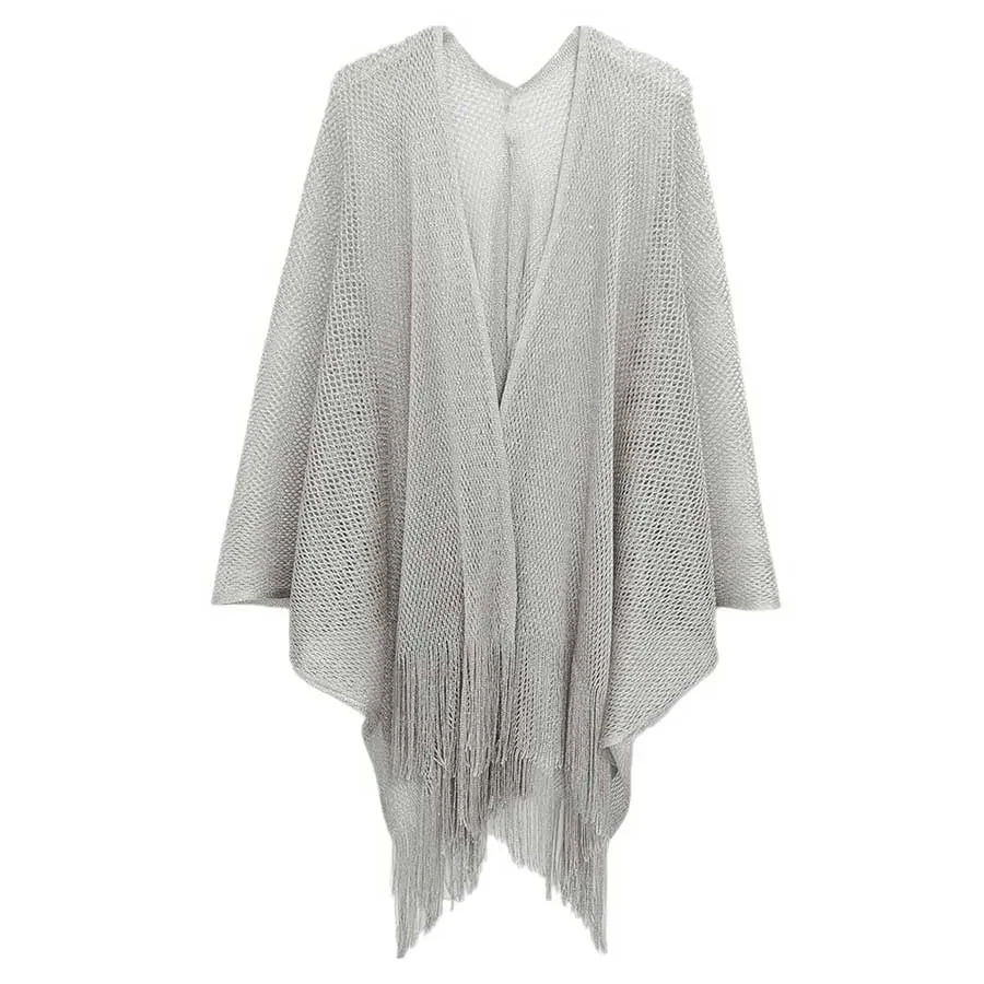 Sparkle Glitter Mesh Kimono Poncho