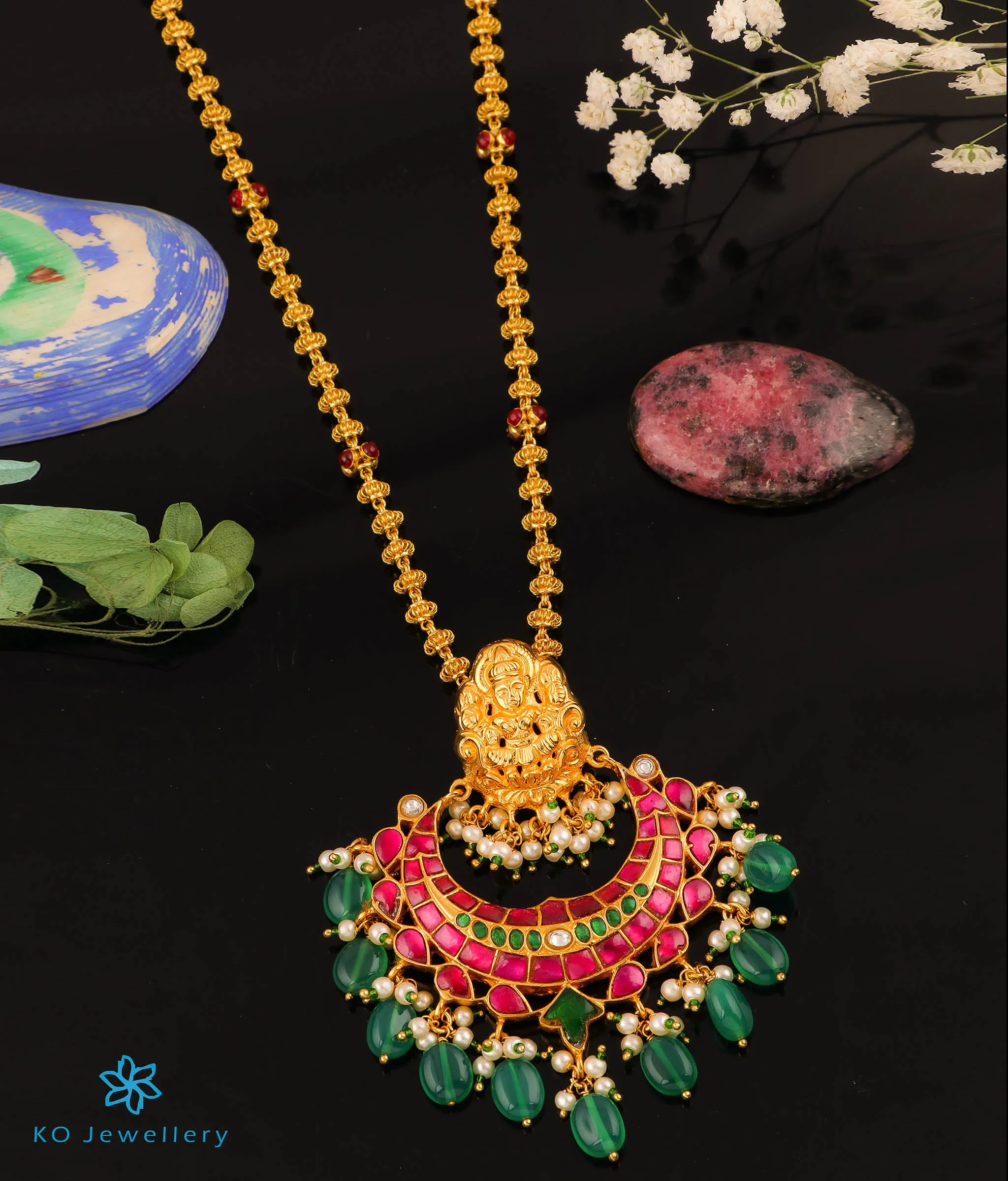 The Sejal Silver Jadau Lakshmi Nellikai Necklace