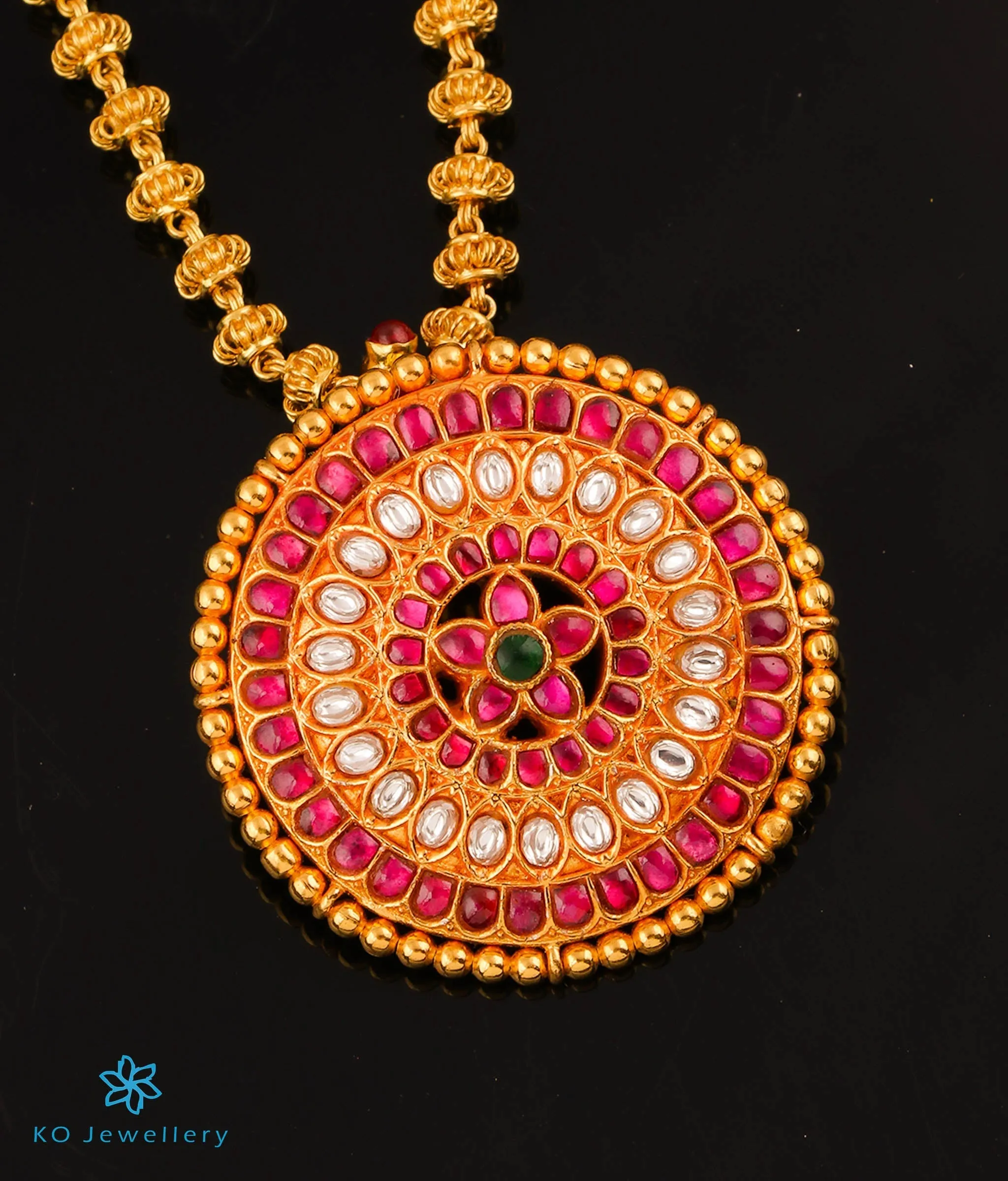 The Simran Silver Jadau Nellikai Necklace