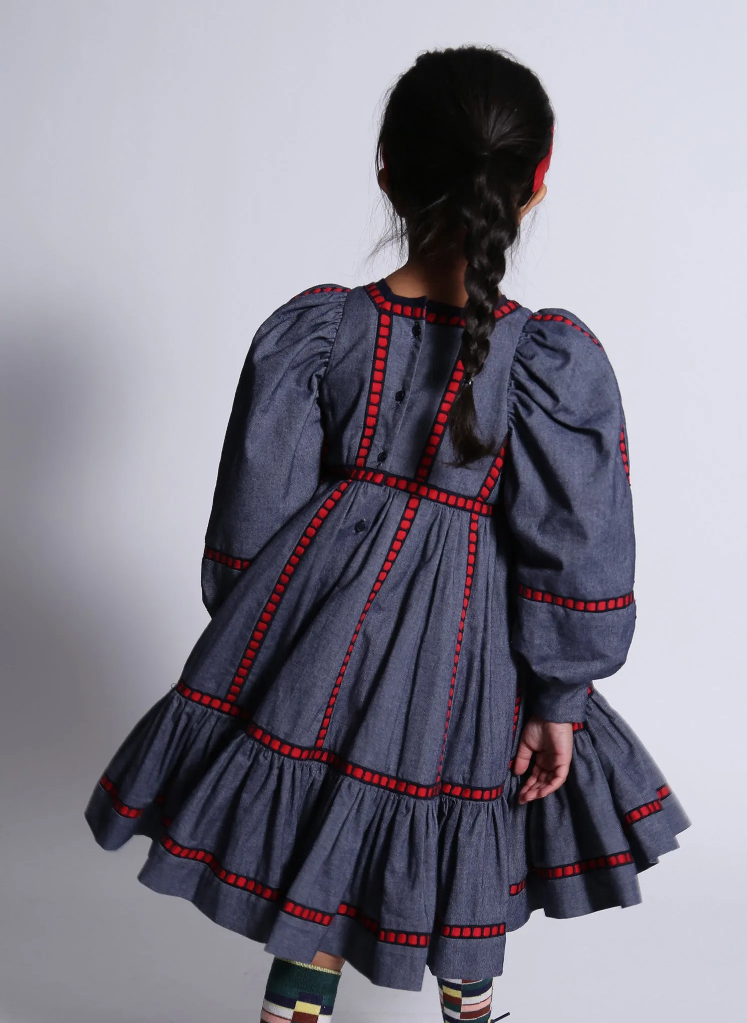 Tia Cibani Kids Herero Frock in Indigo