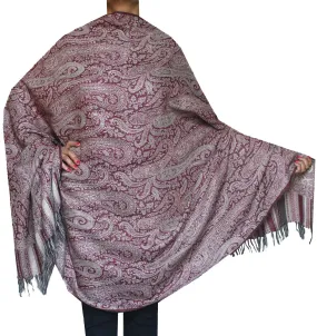 Women's Paisley Wool Shawl Wrap Gift India Clothing (82 x 42 inches)