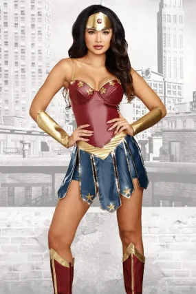 Wonder Woman League Costume Women Bodysuit for Comic-Con-25 days shipping